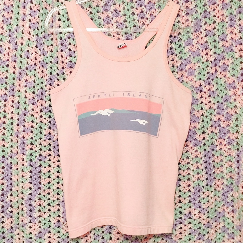 Vintage Pastel Jekyll Island Racer Back Tank